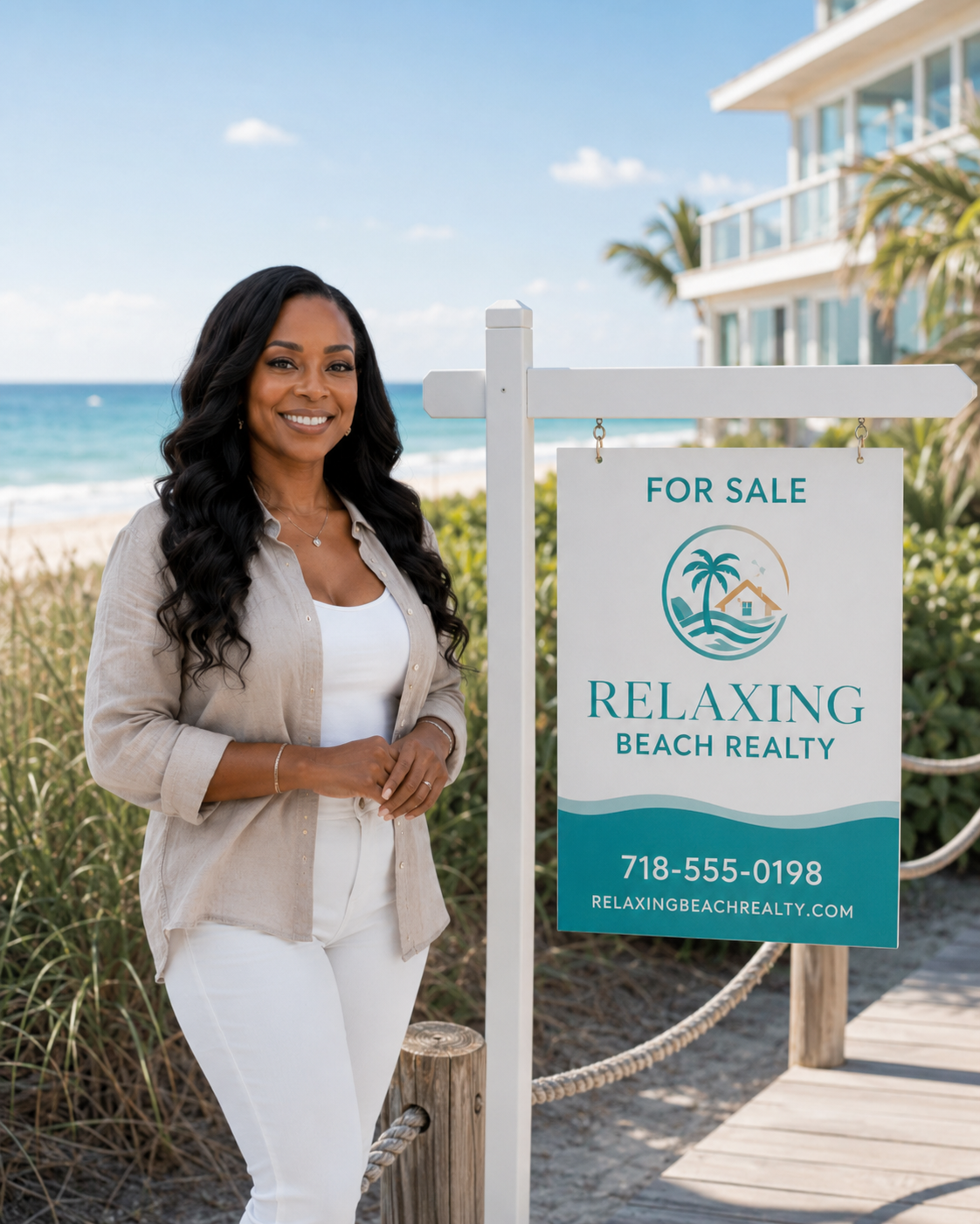 For sale sign and agent branding